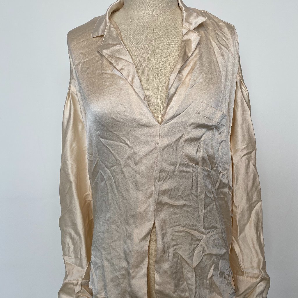 Vince Long Sleeve Shaped Collar Blouse